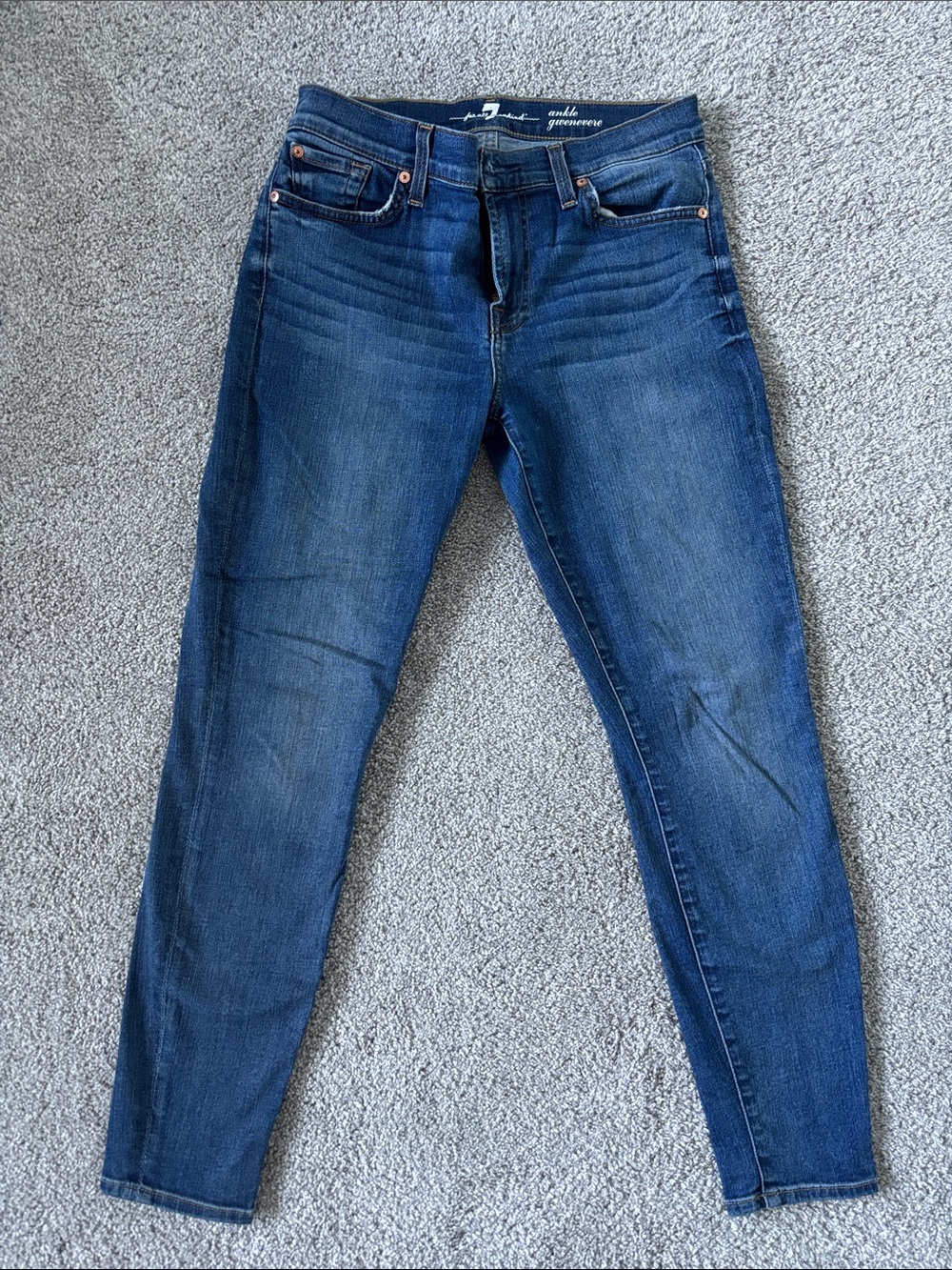 7 For All Mankind Dark Blue Skinny Jeans - Slim Stretch